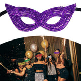 Maxbell Mardi Gras Masquerade Eye Mask Sequin Eyemask Carnival Halloween Photo Prop Violet