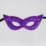 Maxbell Mardi Gras Masquerade Eye Mask Sequin Eyemask Carnival Halloween Photo Prop Violet