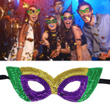 Maxbell Masquerade Eye Mask Sequin Party Mask Halloween Mask Half Cover for Prom Style F