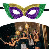 Maxbell Masquerade Eye Mask Sequin Party Mask Halloween Mask Half Cover for Prom Style F