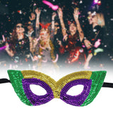 Maxbell Masquerade Eye Mask Sequin Party Mask Halloween Mask Half Cover for Prom Style F