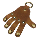 Maxbell Rock Hand Finger Keychain Clip Key Chain PU Leather Holder for Teen Adults
