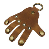 Maxbell Rock Hand Finger Keychain Clip Key Chain PU Leather Holder for Teen Adults