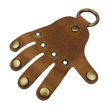 Maxbell Rock Hand Finger Keychain Clip Key Chain PU Leather Holder for Teen Adults