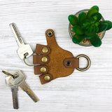 Maxbell Rock Hand Finger Keychain Clip Key Chain PU Leather Holder for Teen Adults