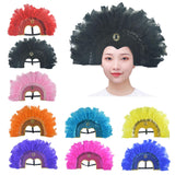 Maxbell Fashion Feather Headdress Art Headpiece for Stage Performance Photo Props Red