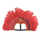 Maxbell Fashion Feather Headdress Art Headpiece for Stage Performance Photo Props Red