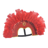Maxbell Fashion Feather Headdress Art Headpiece for Stage Performance Photo Props Red