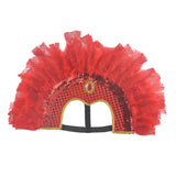 Maxbell Fashion Feather Headdress Art Headpiece for Stage Performance Photo Props Red