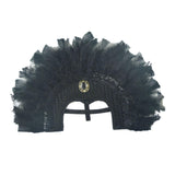 Maxbell Fashion Feather Headdress Art Headpiece for Stage Performance Photo Props Black