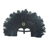 Maxbell Fashion Feather Headdress Art Headpiece for Stage Performance Photo Props Black