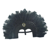 Maxbell Fashion Feather Headdress Art Headpiece for Stage Performance Photo Props Black