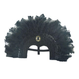 Maxbell Fashion Feather Headdress Art Headpiece for Stage Performance Photo Props Black