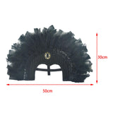 Maxbell Fashion Feather Headdress Art Headpiece for Stage Performance Photo Props Black