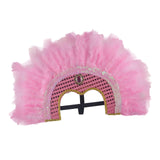 Maxbell Fashion Feather Headdress Art Headpiece for Stage Performance Photo Props Pink
