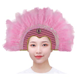 Maxbell Fashion Feather Headdress Art Headpiece for Stage Performance Photo Props Pink