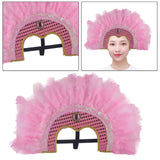 Maxbell Fashion Feather Headdress Art Headpiece for Stage Performance Photo Props Pink