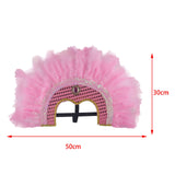 Maxbell Fashion Feather Headdress Art Headpiece for Stage Performance Photo Props Pink