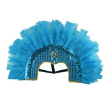 Maxbell Fashion Feather Headdress Art Headpiece for Stage Performance Photo Props Blue