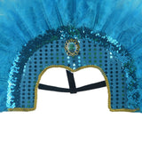 Maxbell Fashion Feather Headdress Art Headpiece for Stage Performance Photo Props Blue