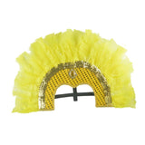 Maxbell Fashion Feather Headdress Art Headpiece for Stage Performance Photo Props Yellow