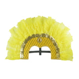 Maxbell Fashion Feather Headdress Art Headpiece for Stage Performance Photo Props Yellow