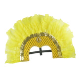 Maxbell Fashion Feather Headdress Art Headpiece for Stage Performance Photo Props Yellow