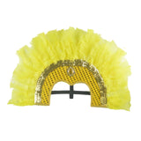 Maxbell Fashion Feather Headdress Art Headpiece for Stage Performance Photo Props Yellow