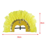 Maxbell Fashion Feather Headdress Art Headpiece for Stage Performance Photo Props Yellow
