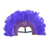 Maxbell Fashion Feather Headdress Art Headpiece for Stage Performance Photo Props Violet