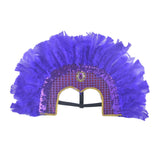 Maxbell Fashion Feather Headdress Art Headpiece for Stage Performance Photo Props Violet
