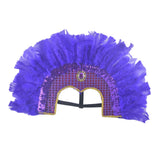 Maxbell Fashion Feather Headdress Art Headpiece for Stage Performance Photo Props Violet