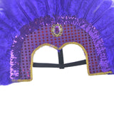Maxbell Fashion Feather Headdress Art Headpiece for Stage Performance Photo Props Violet