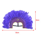 Maxbell Fashion Feather Headdress Art Headpiece for Stage Performance Photo Props Violet