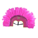 Maxbell Fashion Feather Headdress Art Headpiece for Stage Performance Photo Props Rose Pink