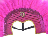 Maxbell Fashion Feather Headdress Art Headpiece for Stage Performance Photo Props Rose Pink