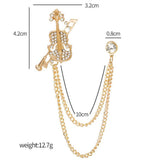 Maxbell Brooch Lapel Pin Violin Hanging Chains Collar Brooches for Women Men Aureate