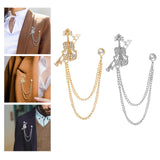 Maxbell Brooch Lapel Pin Violin Hanging Chains Collar Brooches for Women Men Aureate