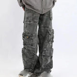 Maxbell Women Men Cargo Pants Trousers Work Pants Wide Leg Construction Trendy Baggy M