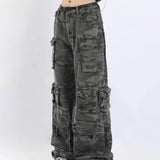 Maxbell Women Men Cargo Pants Trousers Work Pants Wide Leg Construction Trendy Baggy XXL