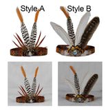 Maxbell Indian Headdress Headband Crown Peacock Costume for Party Burlesque Women Style A
