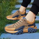 Maxbell Men's Walking Shoes Non Slip Breathable for Hiking Short Trips Outdoor Khaki 39