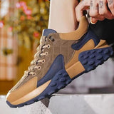 Maxbell Men's Walking Shoes Non Slip Breathable for Hiking Short Trips Outdoor Khaki 41