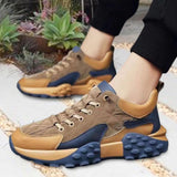 Maxbell Men's Walking Shoes Non Slip Breathable for Hiking Short Trips Outdoor Khaki 41