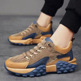 Maxbell Men's Walking Shoes Non Slip Breathable for Hiking Short Trips Outdoor Khaki 41