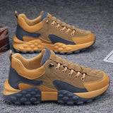 Maxbell Men's Walking Shoes Non Slip Breathable for Hiking Short Trips Outdoor Khaki 44