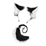 Maxbell Fox Ears and Tail Cosplay Set for Children Men Women Animal Themed Parties Black