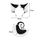 Maxbell Fox Ears and Tail Cosplay Set for Children Men Women Animal Themed Parties Black