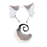 Maxbell Fox Ears and Tail Cosplay Set for Children Men Women Animal Themed Parties Gray