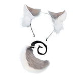 Maxbell Fox Ears and Tail Cosplay Set for Children Men Women Animal Themed Parties Gray